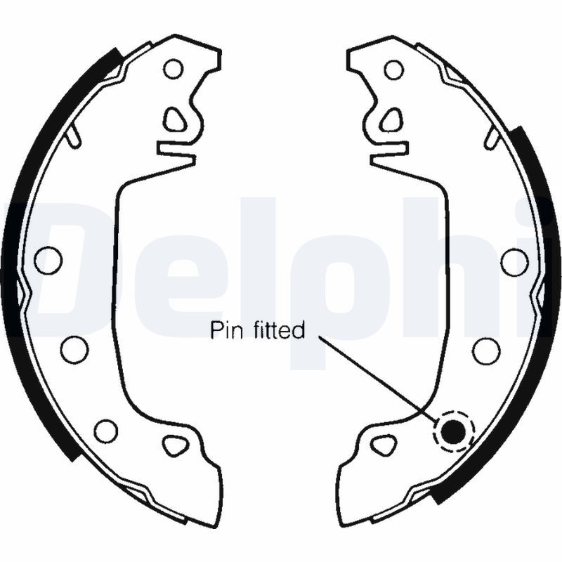 DELPHI LS1142 Brake shoe set