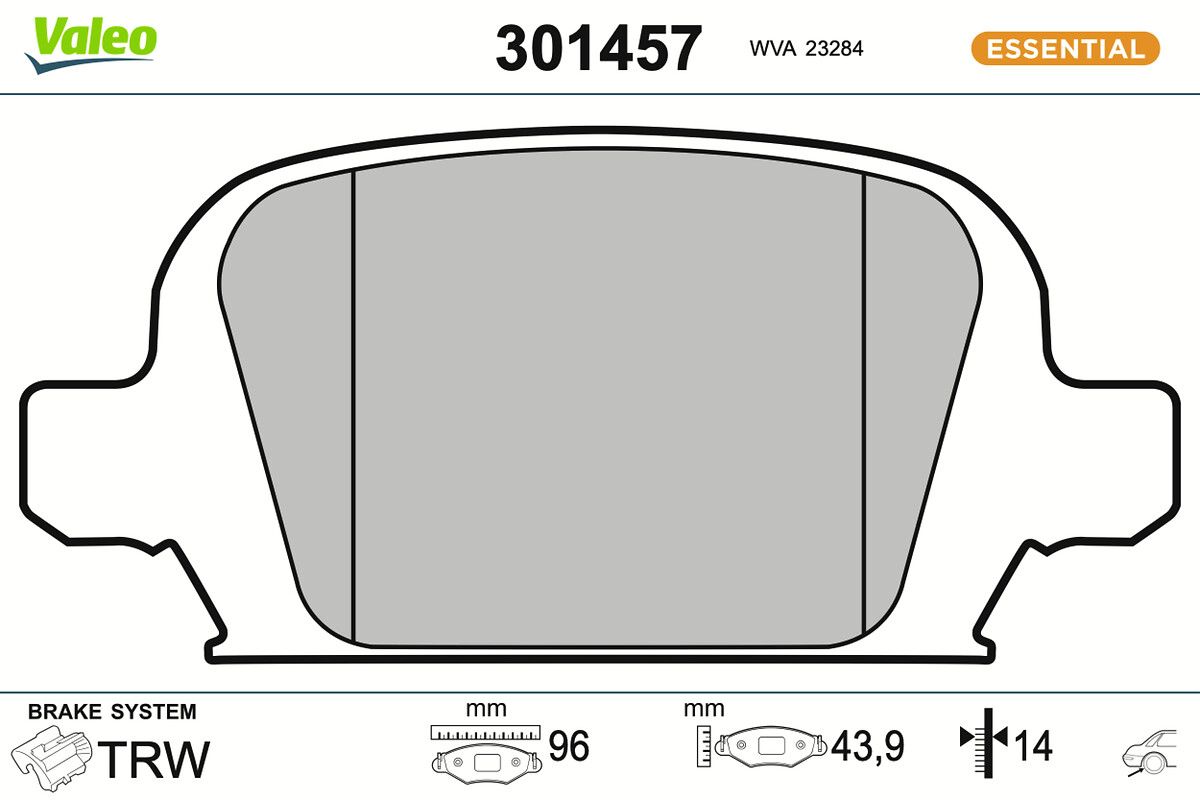 VALEO 301457 Brake pad set, disc brake