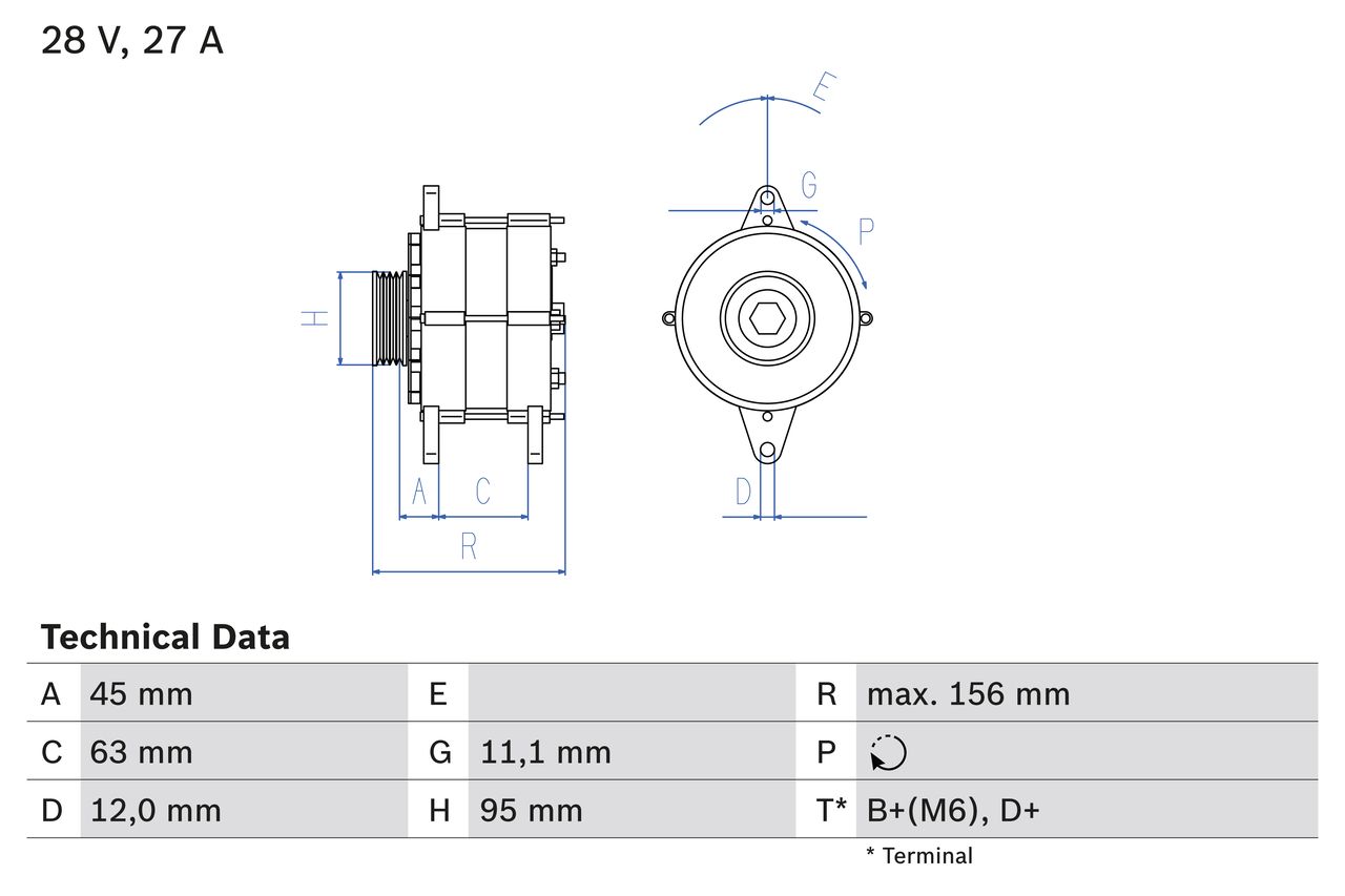BOSCH 0 986 031 340 Alternator