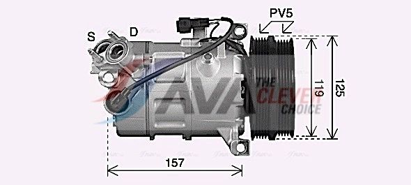 AVA CLEVER CHOICE VOAK303 Compressor, air conditioning