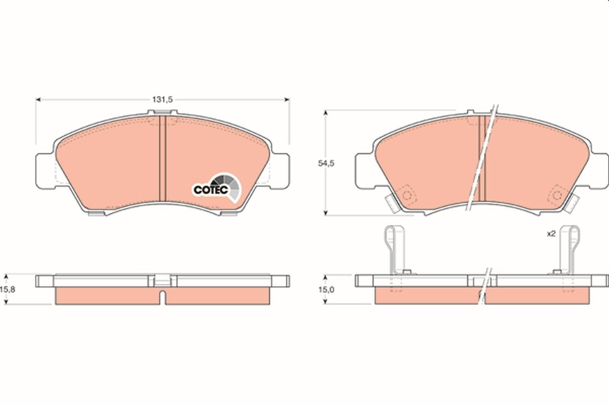 TRW GDB1164 Brake pad set, disc brake
