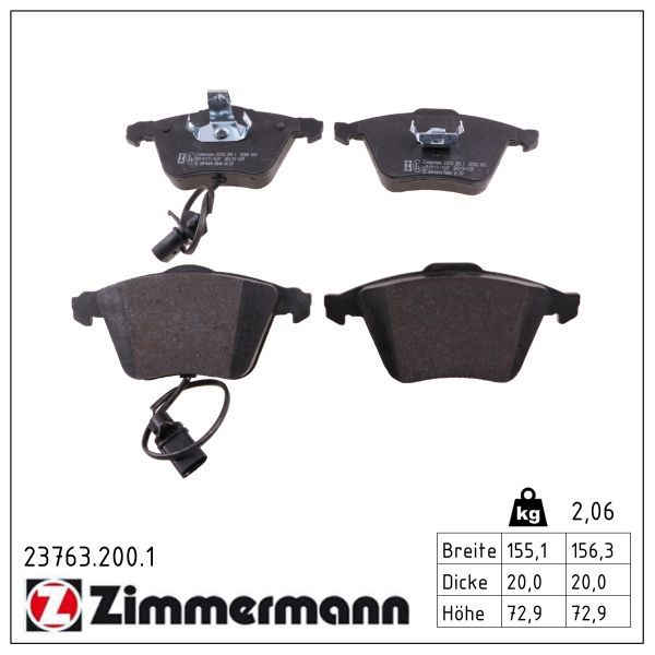 ZIMMERMANN 23763.200.1 Brake pad set, disc brake