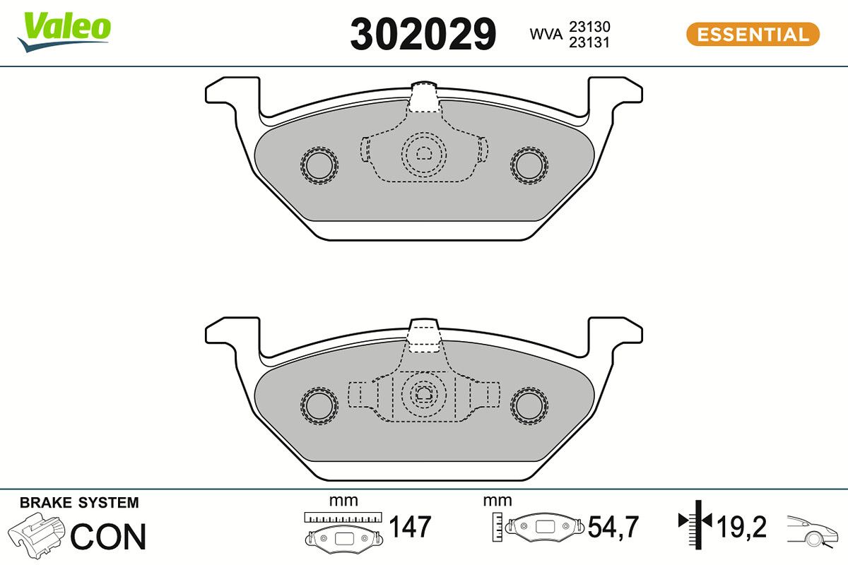 VALEO 302029 Brake pad set, disc brake