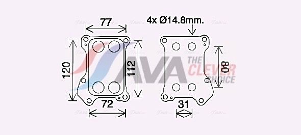 AVA CLEVER CHOICE OL3688 Oil cooler, engine oil