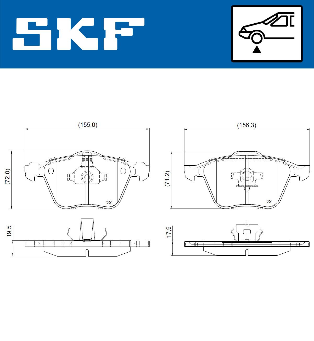 SKF VKBP 80956 Stabdžių trinkelių rinkinys, diskinis stabdys