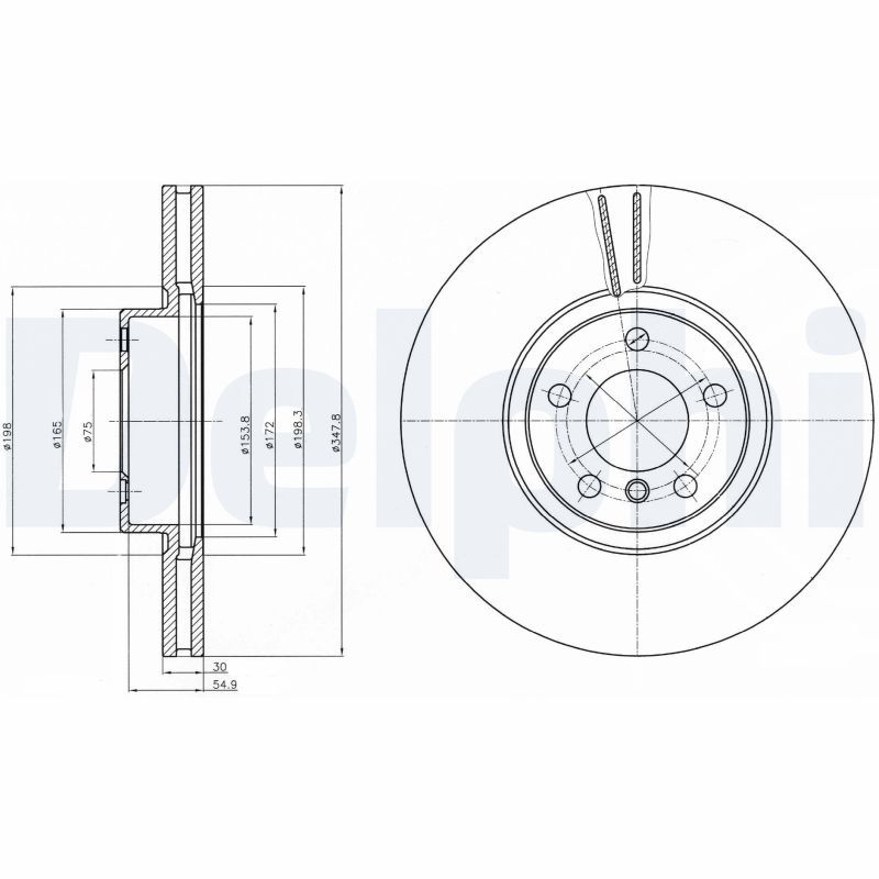 DELPHI BG9063C Brake disc