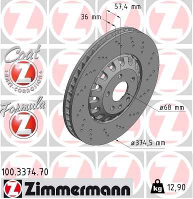 ZIMMERMANN 100.3374.70 Brake disc