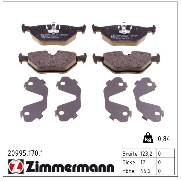 ZIMMERMANN 20995.170.1 Brake pad set, disc brake
