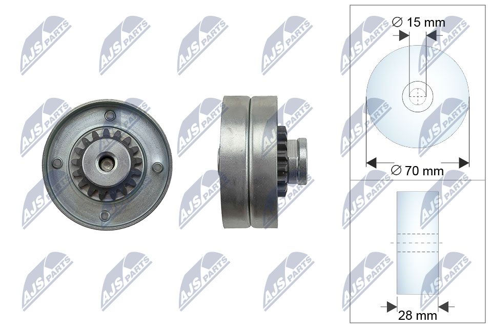 NTY RNK-RE-020M Tensioner pulley, v-ribbed belt