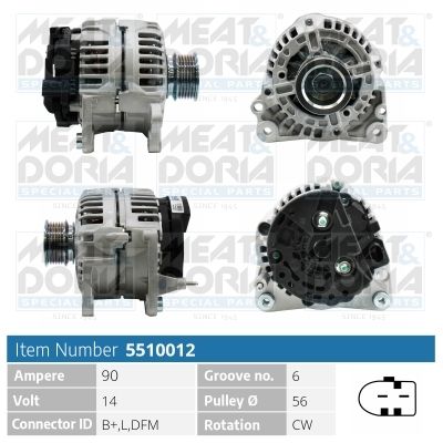MEAT & DORIA 5510012 Alternator