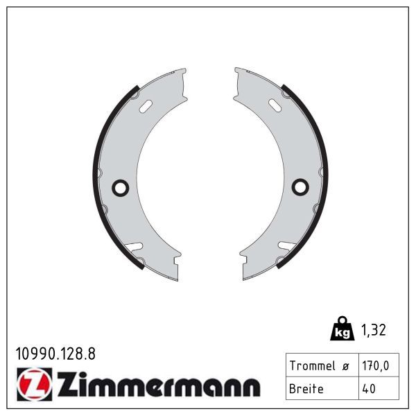 ZIMMERMANN 10990.128.8 Brake shoe set, parking brake