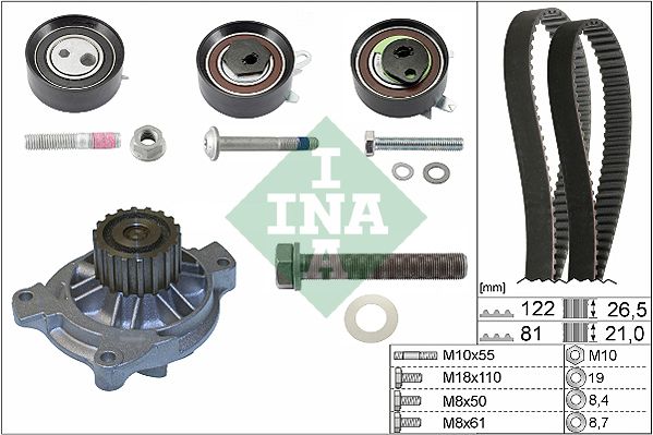 SCHAEFFLER INA 530 0484 31 Water pump & timing belt kit