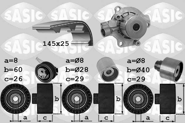 SASIC 3906111 Water pump & timing belt kit