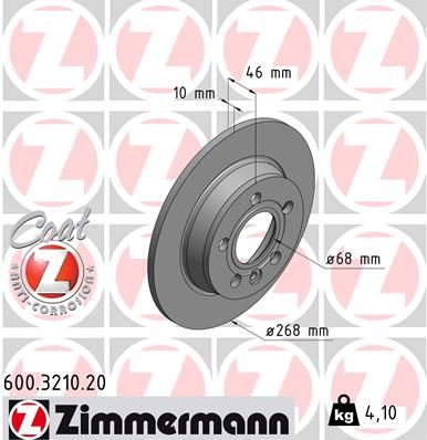 ZIMMERMANN 600.3210.20 Brake disc