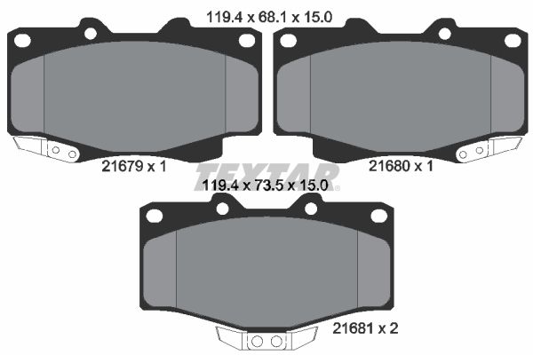TEXTAR 2167904 Brake pad set, disc brake
