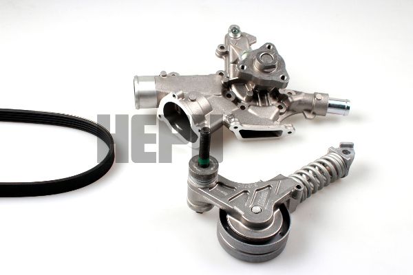 HEPU PK03221 Water pump + v-ribbed belt kit