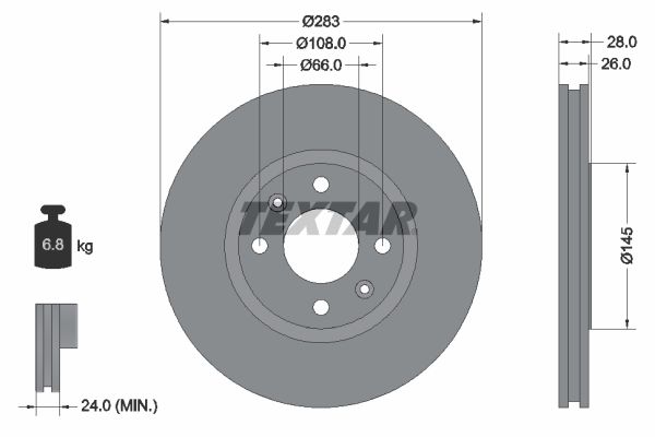 TEXTAR 92078703 Brake disc