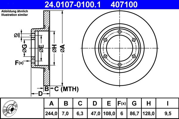 ATE 24.0107-0100.1 Brake disc