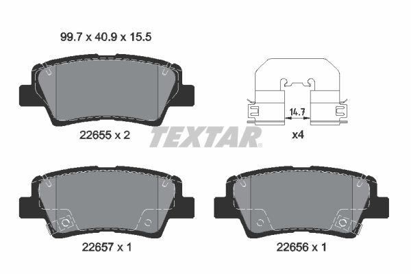 TEXTAR 2265501 Brake pad set, disc brake