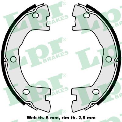 LPR 09250 Brake shoe set, parking brake