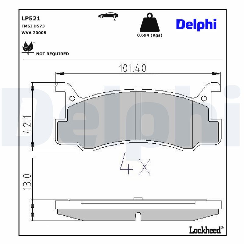 DELPHI LP521 Brake pad set, disc brake