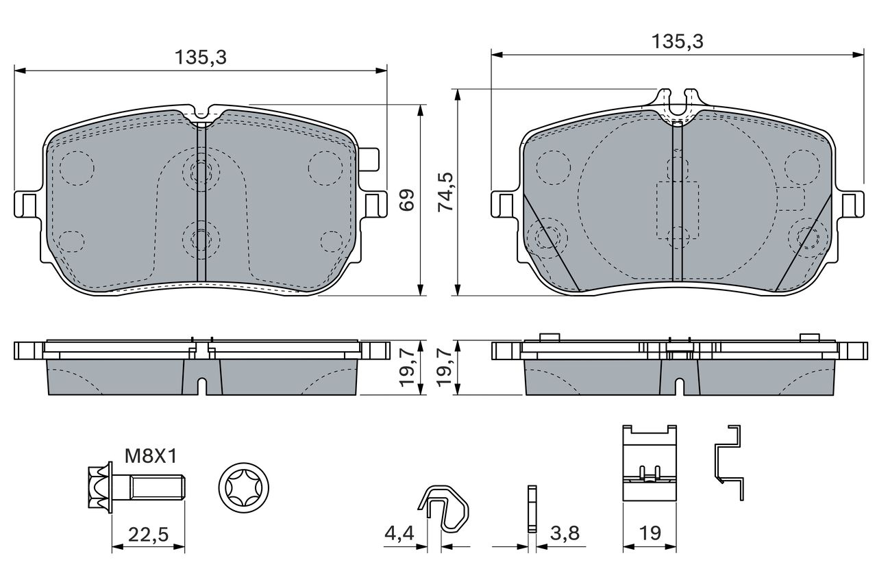 BOSCH 0 986 460 270 Brake pad set, disc brake