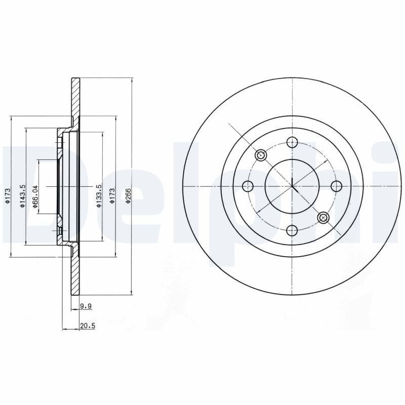 DELPHI BG2308 Brake disc