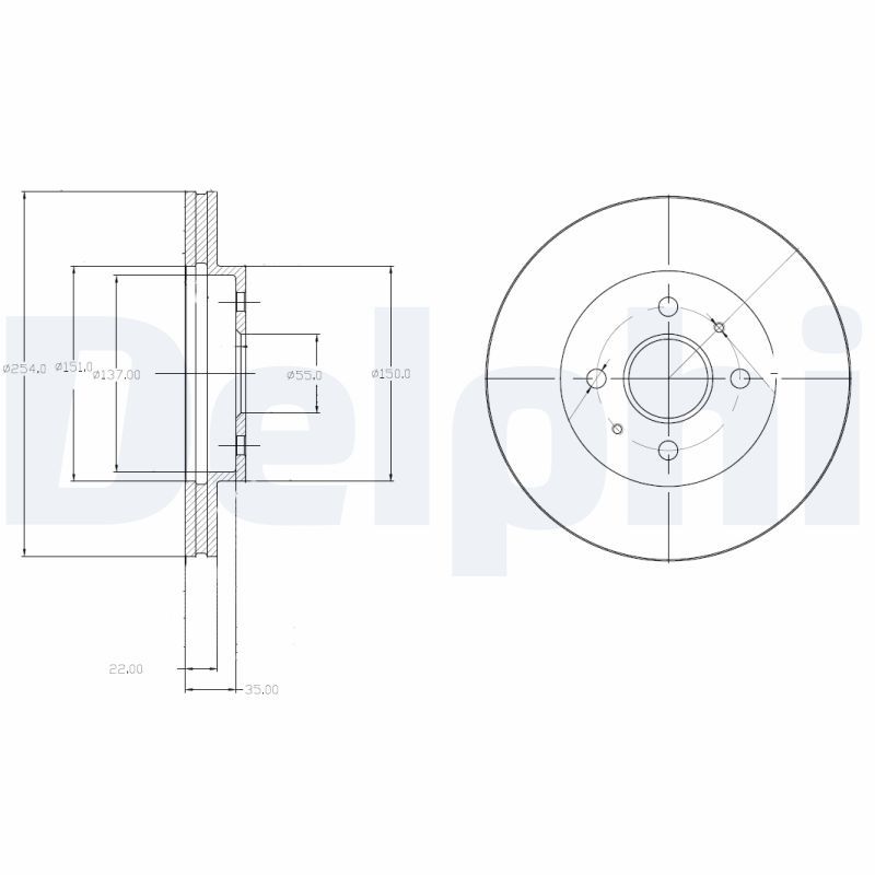 DELPHI BG4213 Brake disc