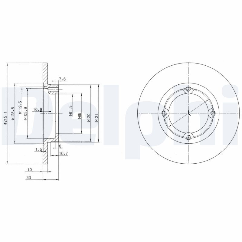 DELPHI BG2400 Brake disc