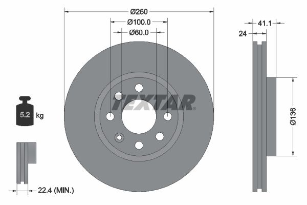 TEXTAR 92111103 Brake disc