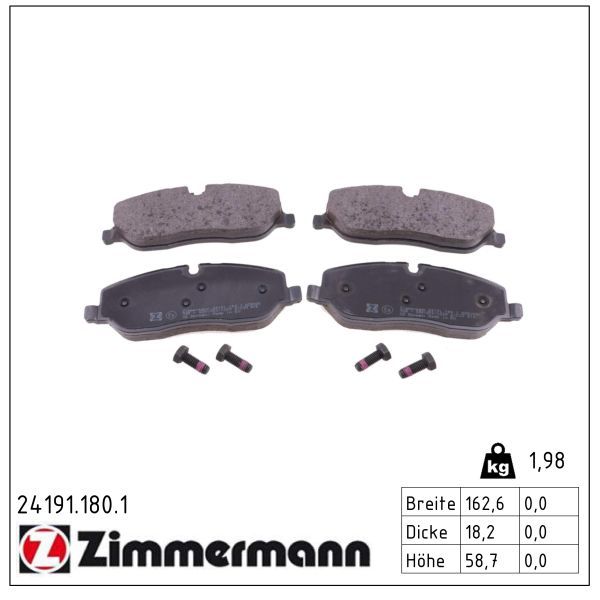ZIMMERMANN 24191.180.1 Brake pad set, disc brake