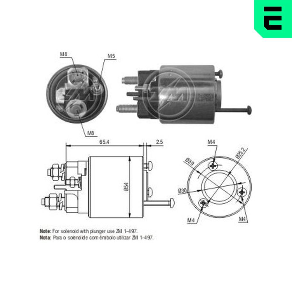 ERA ZM497 Solenoid switch, starter