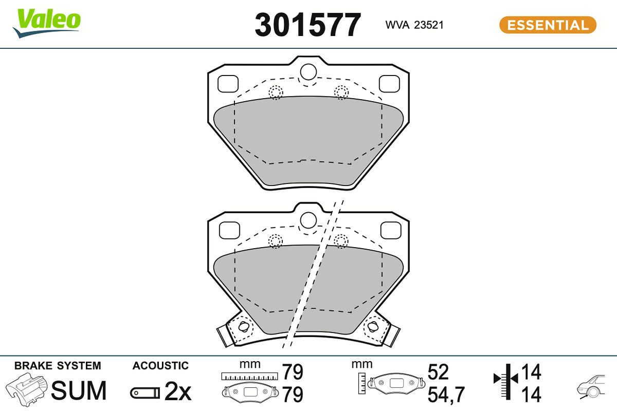 VALEO 301577 Brake pad set, disc brake