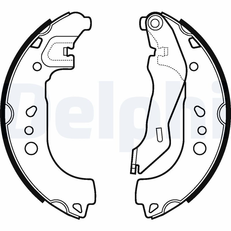 DELPHI LS2107 Brake shoe set