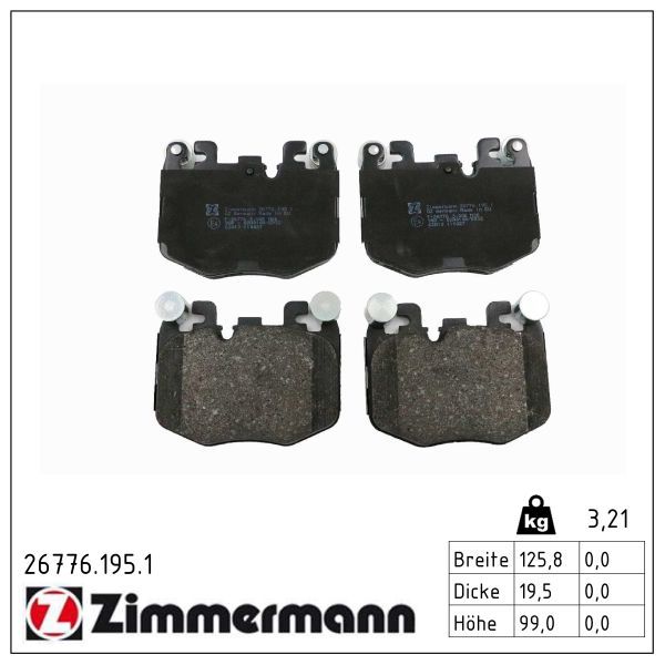 ZIMMERMANN 26776.195.1 Brake pad set, disc brake