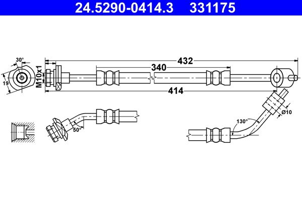 ATE 24.5290-0414.3 Brake hose