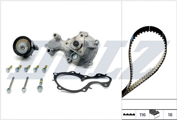 DOLZ KD178IO Water pump & timing belt kit