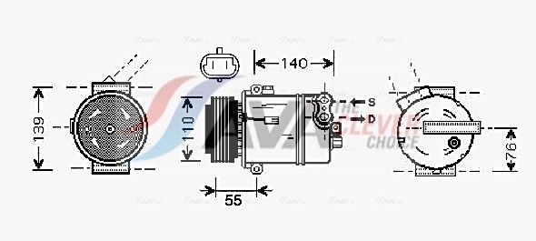 AVA CLEVER CHOICE OLAK451 Compressor, air conditioning