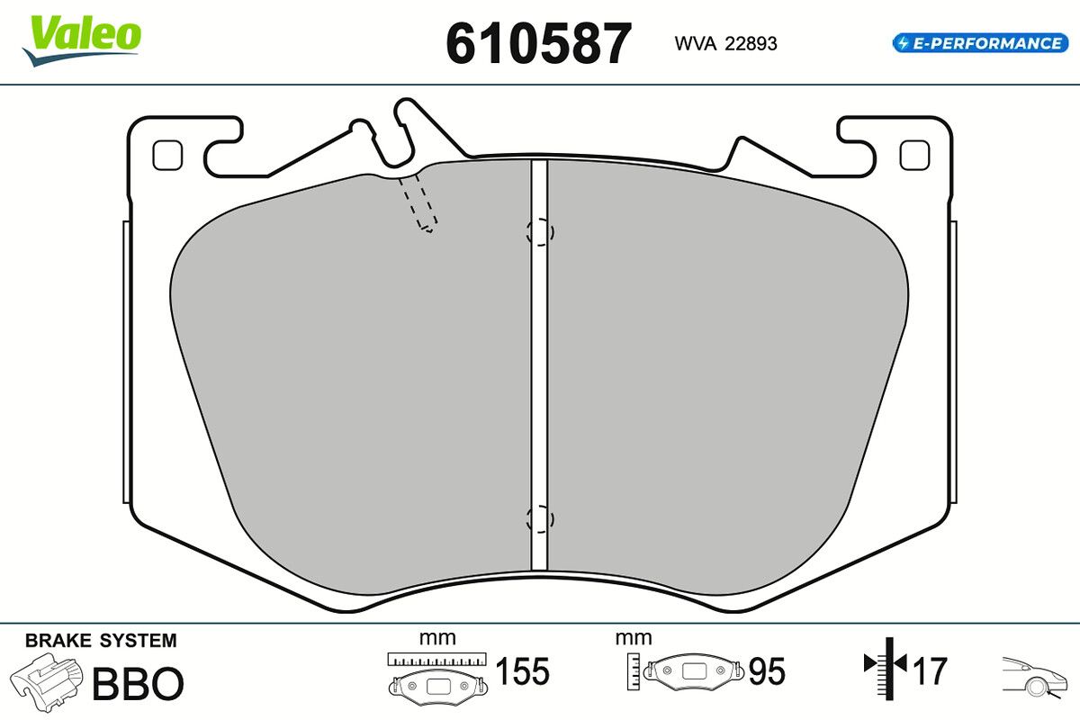 VALEO 610587 Brake pad set, disc brake