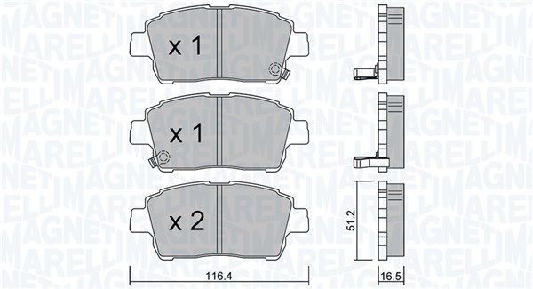 MAGNETI MARELLI 363916061228 Brake pad set, disc brake