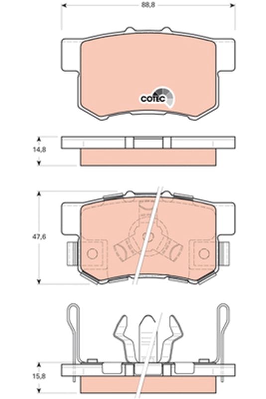 TRW GDB3438 Brake pad set, disc brake