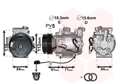 VAN WEZEL 2500K275 Compressor, air conditioning