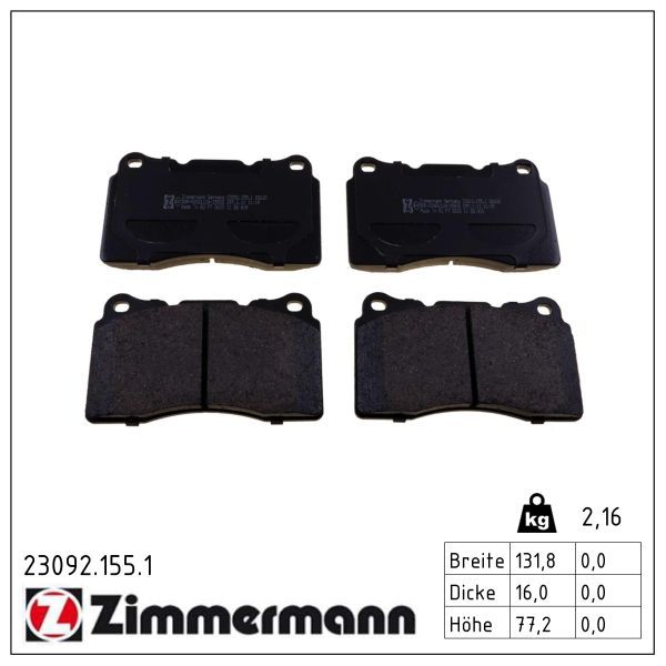 ZIMMERMANN 23092.155.1 Brake pad set, disc brake
