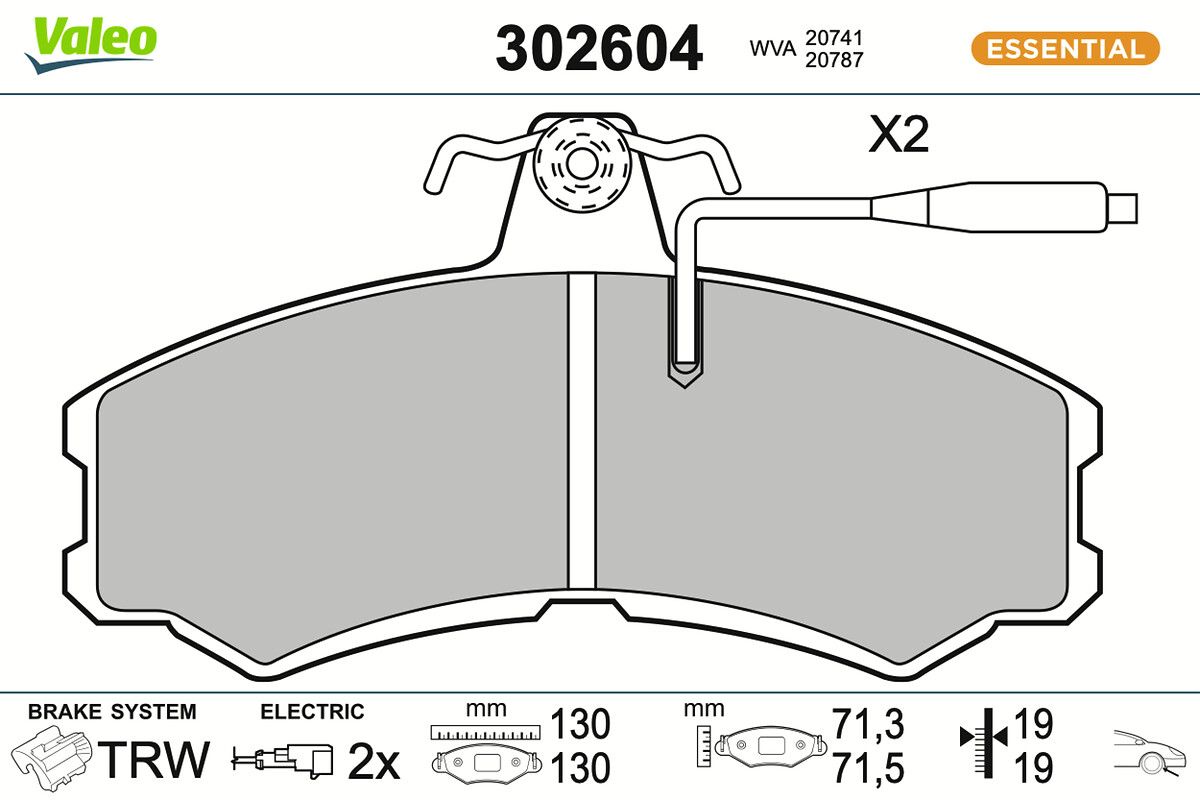VALEO 302604 Brake pad set, disc brake