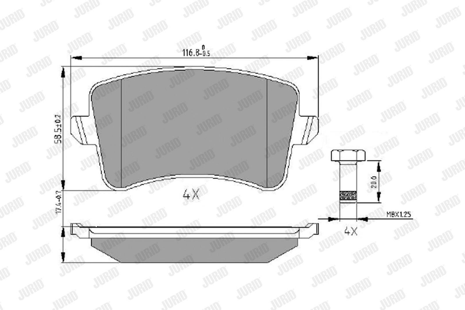 JURID 573259J Brake pad set, disc brake