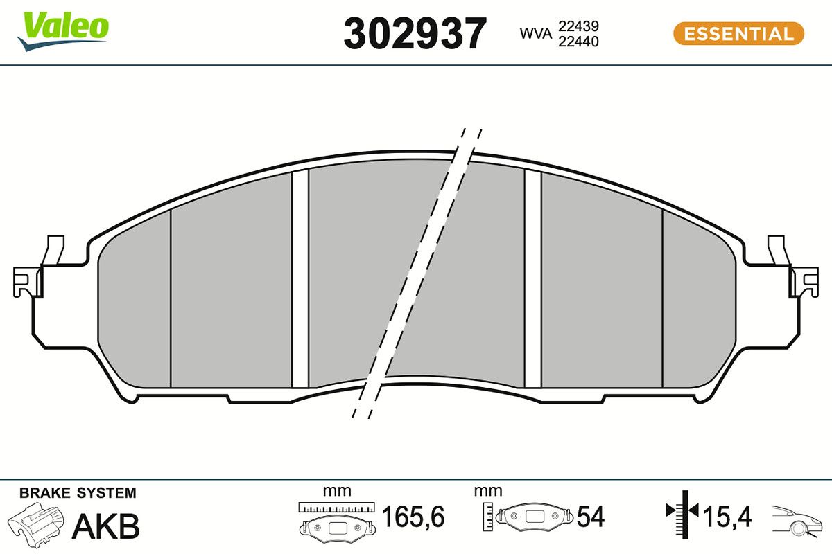 VALEO 302937 Brake pad set, disc brake