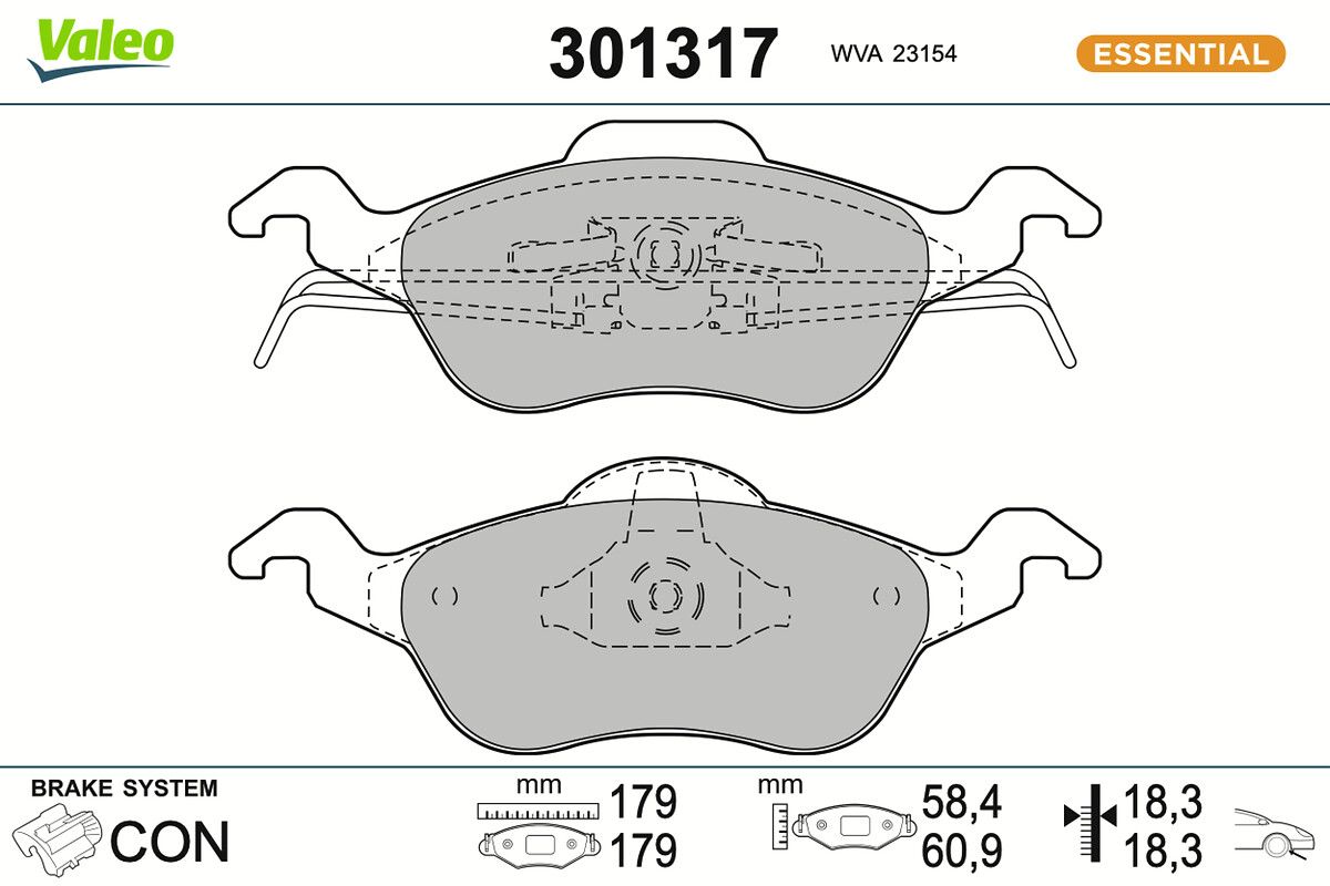 VALEO 301317 Brake pad set, disc brake