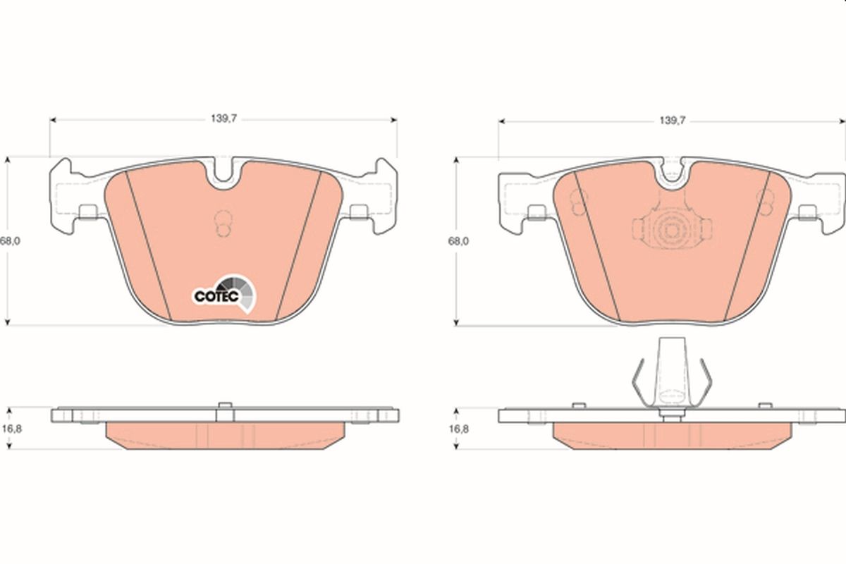 TRW GDB1502 Brake pad set, disc brake