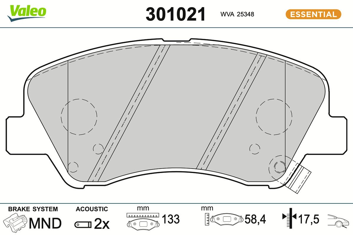 VALEO 301021 Brake pad set, disc brake
