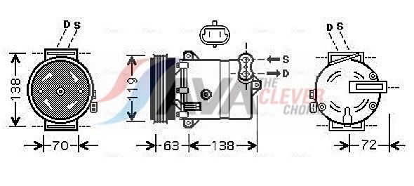 AVA CLEVER CHOICE FTAK334 Compressor, air conditioning